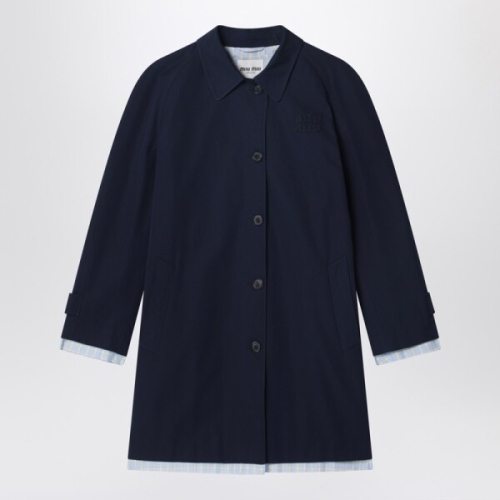 �̿�̿� Blue cotton overcoat MS2143OOO1BMS/XM_MIU-F0V41 T