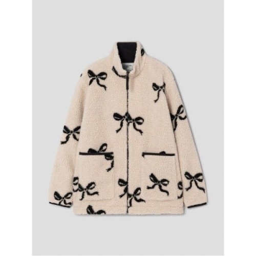  에잇세컨즈 여성 리본 패턴 플리스 점퍼 355Y39LY1A