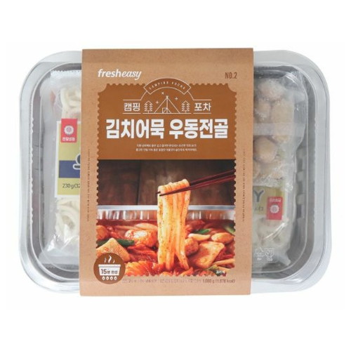 프레시지 캠핑포차 김치어묵 우동전골 2인분 1.08kg이미지입니다. 누르면 해당 게시물로 새창이동합니다.
