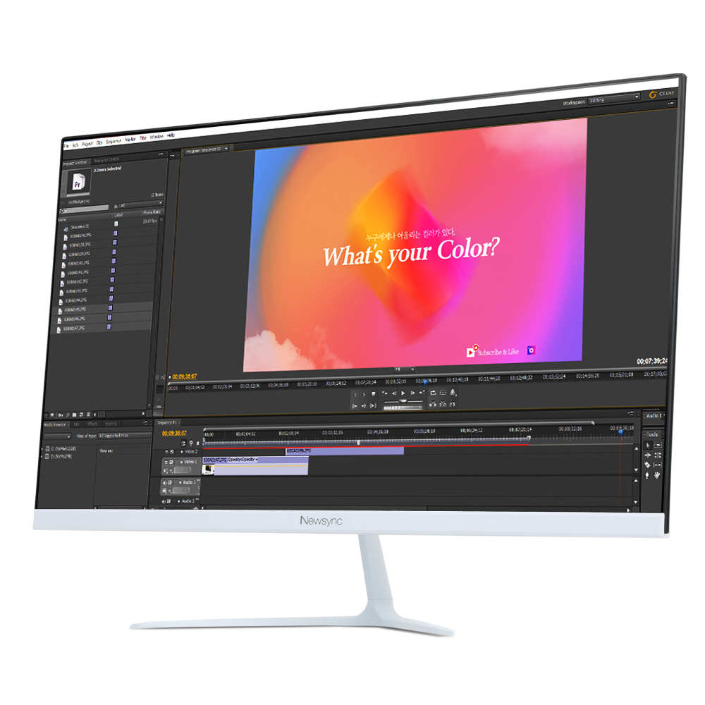 비트엠 Newsync X248F IPS 베젤리스 HDR 화이트_이미지