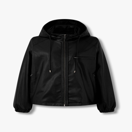 스튜디오톰보이 톰보이 9105361104 탈착 후디 신세틱 레더 점퍼