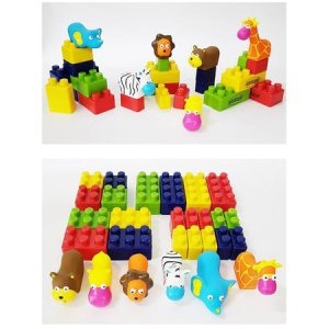 에듀쉐이프 Edushape 소프트 동물블럭 우레탄 아기블록 만1세 블록놀이 1살_이미지