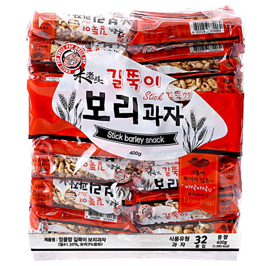 SCHUAN 엉클팝 길쭉이 보리과자 400g (6개)_이미지
