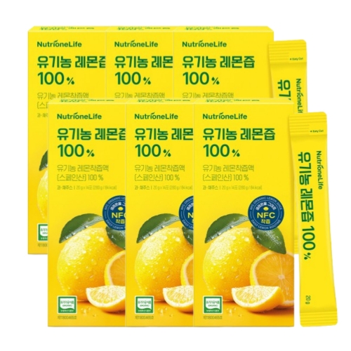 뉴트리원 NFC 유기농 레몬즙 착즙 100% 20g 14포 (6개)_이미지