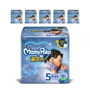 꿀잠팬티 기저귀 특대형 18P 공용 1박스 6팩