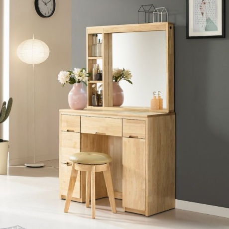 퍼니아트 헤비트 LED조명 원목 화장대 850_이미지