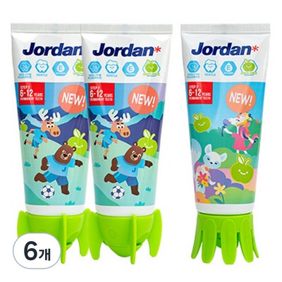 조르단 뉴스텝2 어린이 치약 청사과향 90g (6개)_이미지