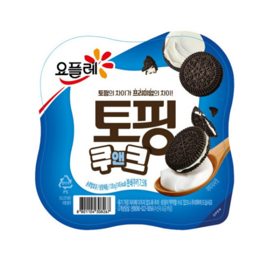 빙그레 요플레 토핑 쿠앤크 120g (8개)