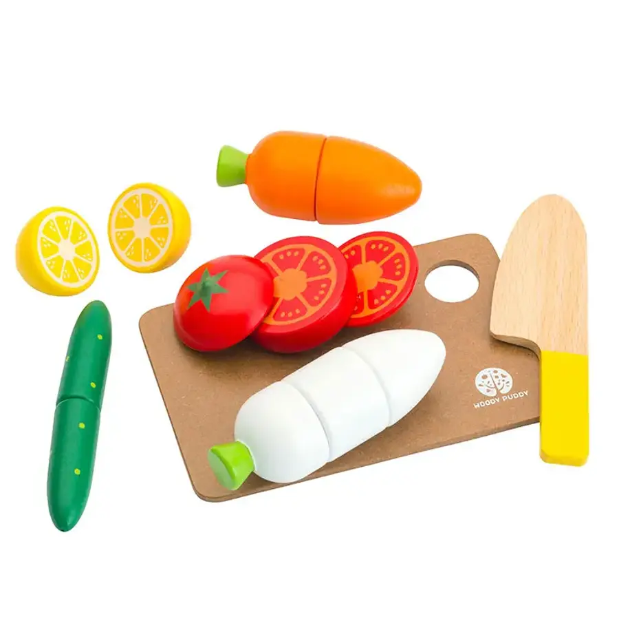 요리데뷔세트 G05-1212 내장 자석 원목주방놀이 야채자르기