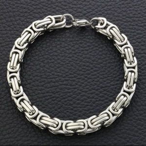 [불명] 앨리스 W7E052B 써지컬스틸 막시무스체인 남녀공용 팔찌 7mm  팔찌 팔찌체인 체인팔찌_이미지