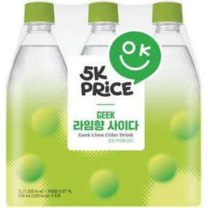 이마트 5K프라이스 Geek 라임향 사이다 500ml (6개)_이미지