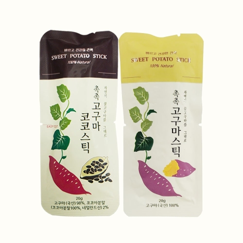 촉촉 고구마스틱+코코스틱 2종 20입 소포장 소풍간식 영양간식 답례품 선물