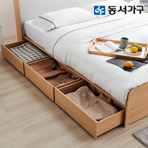 동서가구 펜타 1단 3서랍 LED침대 SS (매트별도)_이미지