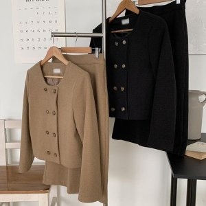 강물처럼 빅사이즈사랑해요 Q152L311 그루밍노카라버튼자켓 MO