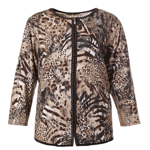 몬테밀라노 호피무늬짚업자켓 MK109J2135