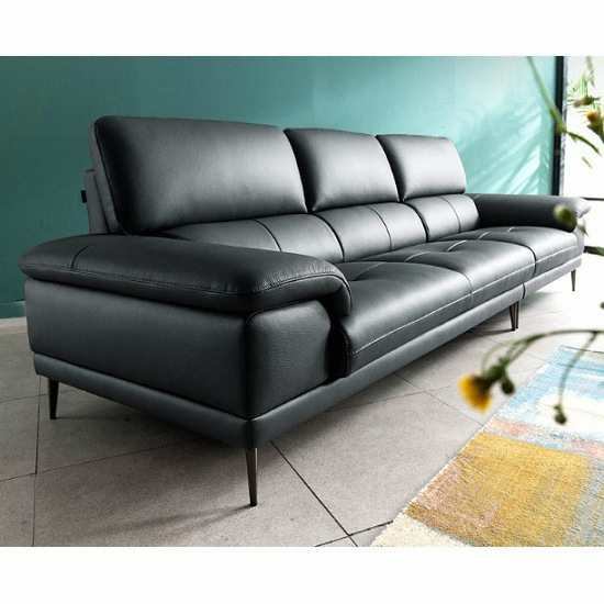 자코모 바스토 럭스 천연통가죽 소파 4인용 (스툴별도)_이미지