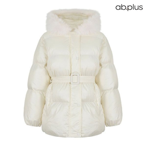 Ab.plus 벨티드 퍼 숏 패딩 자켓 점퍼 잠바 파카 아우터 재킷 엘에스에이1MU40A 4515992_이미지