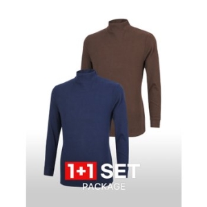 1+1 남성 제로투히트 겨울 필수템 고밀도 기모 반폴라 티셔츠 M6OPWT52