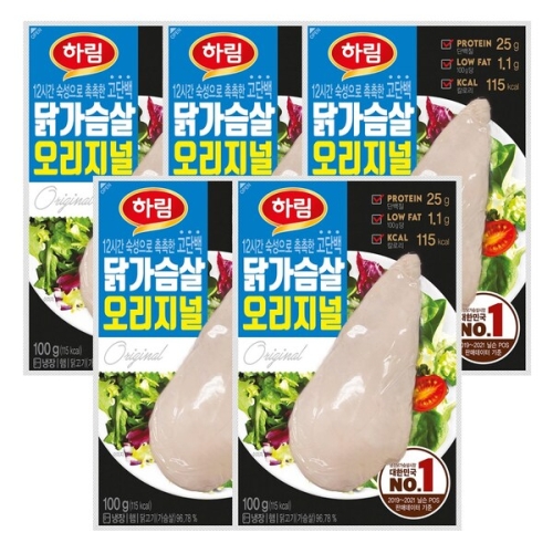 하림 닭가슴살 오리지널 100g (5개)