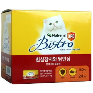뉴트리나 캣 비스트로 흰살 참치와 닭안심 캔 160g (48개)_이미지