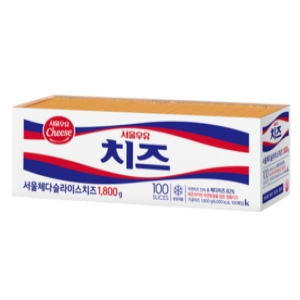 서울우유 체다 슬라이스 치즈 100매 1.8kg (2개)_이미지