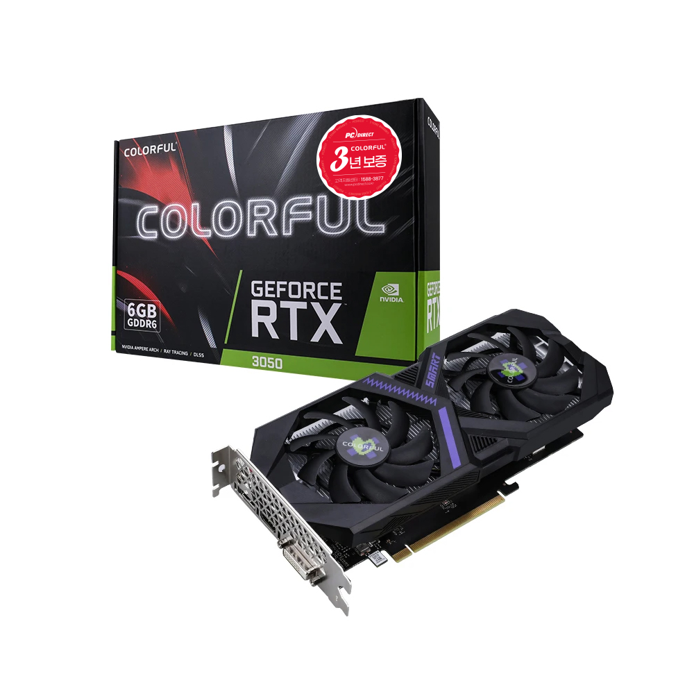 COLORFUL 지포스 RTX 3050 GAMING DUO V4 D6 6GB 피씨디렉트_이미지