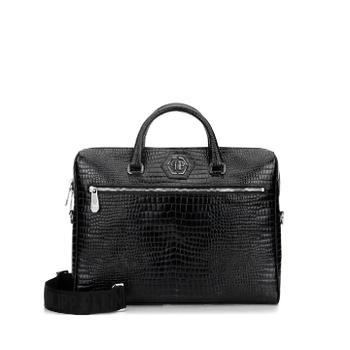 필립플레인 크로커다일 프린트 로고 패치 노트북 가방 SAFAMBC0054