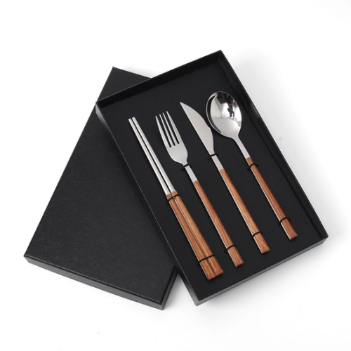 로얄홈 심플 커트러리 4종세트 (우드)