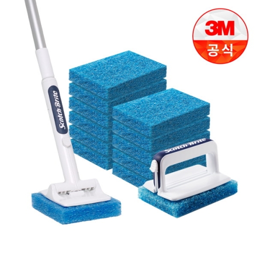 3M 스카치브라이트 크린스틱 뉴올인원 욕실청소용 핸들+롱핸들+리필13입
