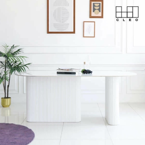 끌레오 캐럴 천연 포세린 통세라믹 템바보드 식탁 1600 (의자별도)