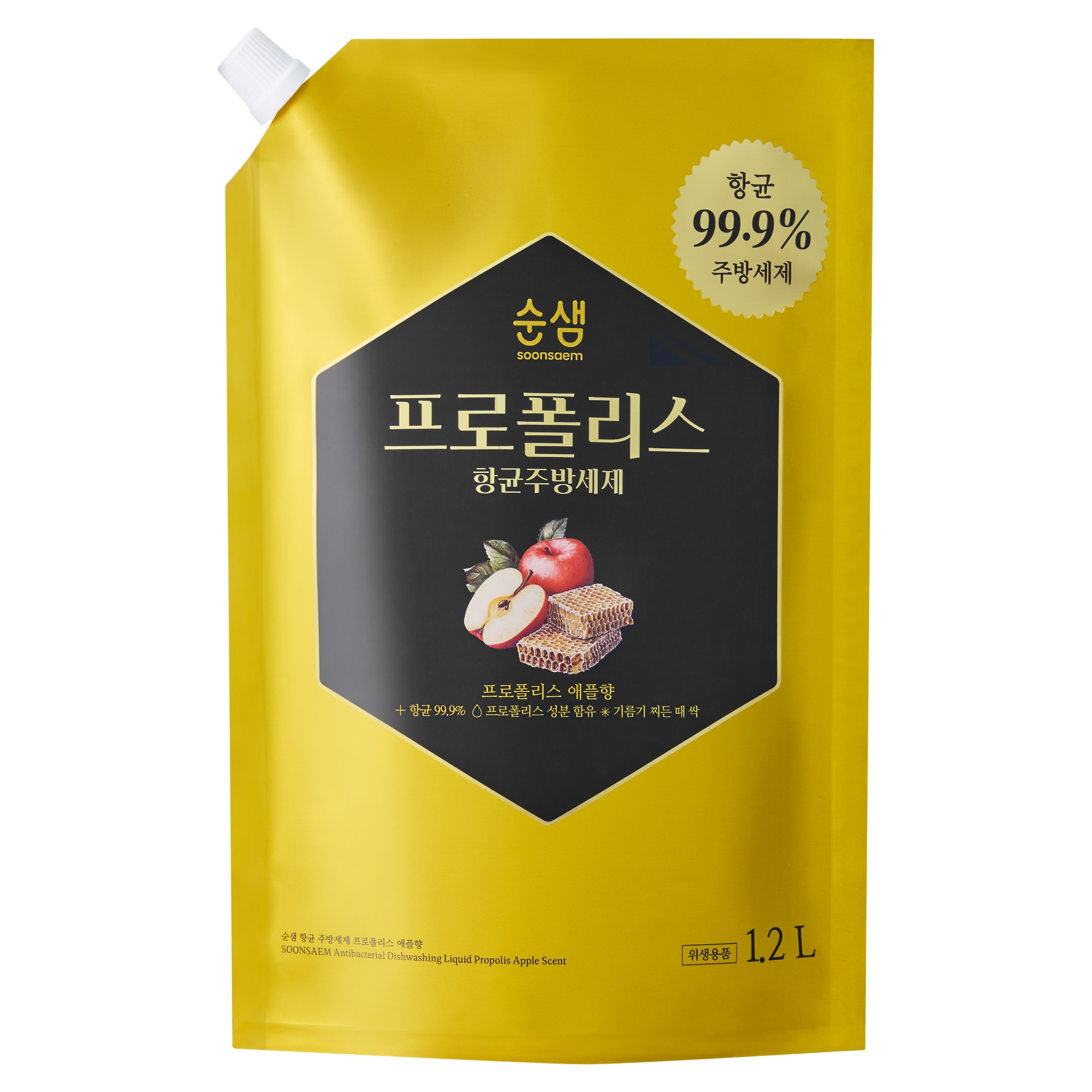 순샘 프로폴리스 항균 주방세제 애플향 리필 1.2L