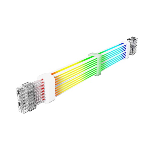 GAMEMAX VGA 2X8핀 to CPU 2x8핀 RGB 튜닝 케이블 (화이트, 0.3)_이미지