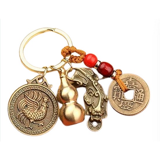 12지신 수호신 행운키링 자동차 열쇠고리 가방고리 (닭)_이미지