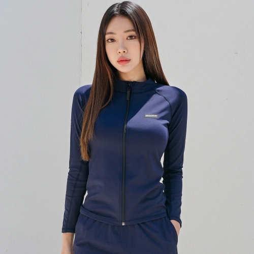 헤링본 여자 레귤러핏 집업 래쉬가드 수영복 긴팔 상의 바캉스 비치웨어 RF338W