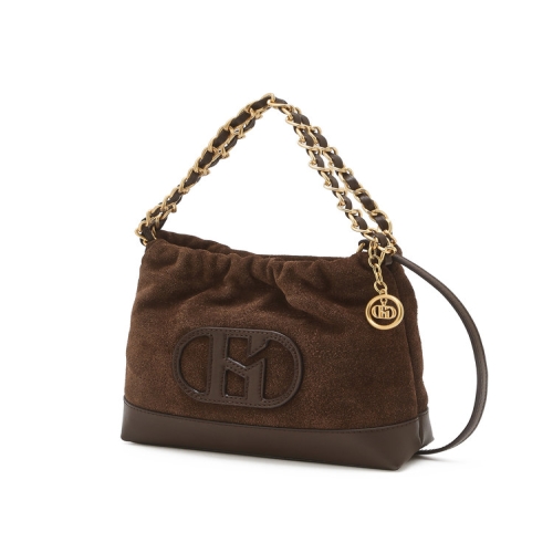 헤지스 액세서리 H20 스웨이드 다크브라운 퀼팅 체인 호보 숄더백 핸드백 가방 S 4522970