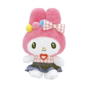 코퍼레이션 산리오 캐릭터즈 깅엄 데님 마이멜로디 마스코트 210883-25 H15xW9.5xD8cm