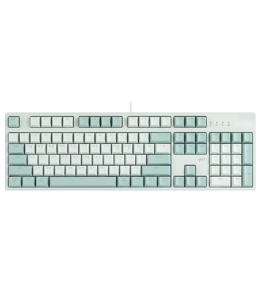 지클릭커 슈퍼히어로 브이옵틱 V104 LED 기계식 PBT (그린라이트)_이미지