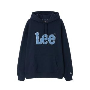 LEE 부클 트위치 로고 기모 후드 티셔츠 네이비 LE2404HD05NA 249640