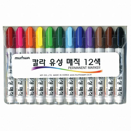 문화 칼라 유성 매직 세트 (12색)_이미지
