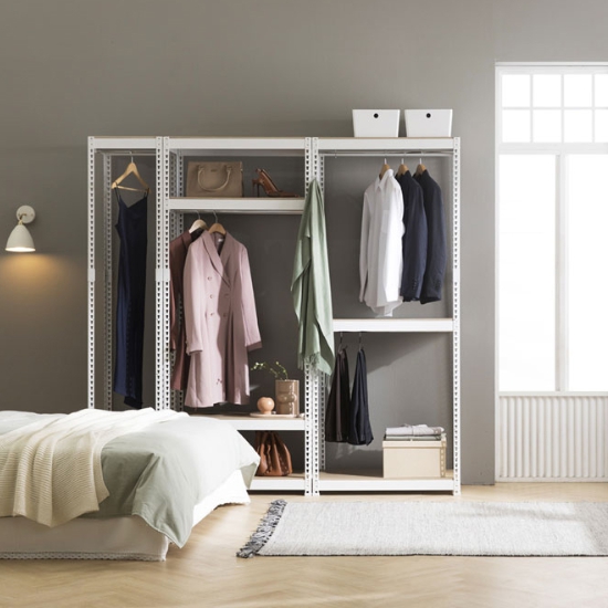 스피드랙 V2 행거 3단 행거봉2개 드레스룸 400x600 (195cm(높이))_이미지