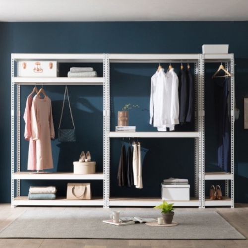 스피드랙 V2 행거 3단 행거봉2개 드레스룸 400x600 (195cm(높이))_이미지