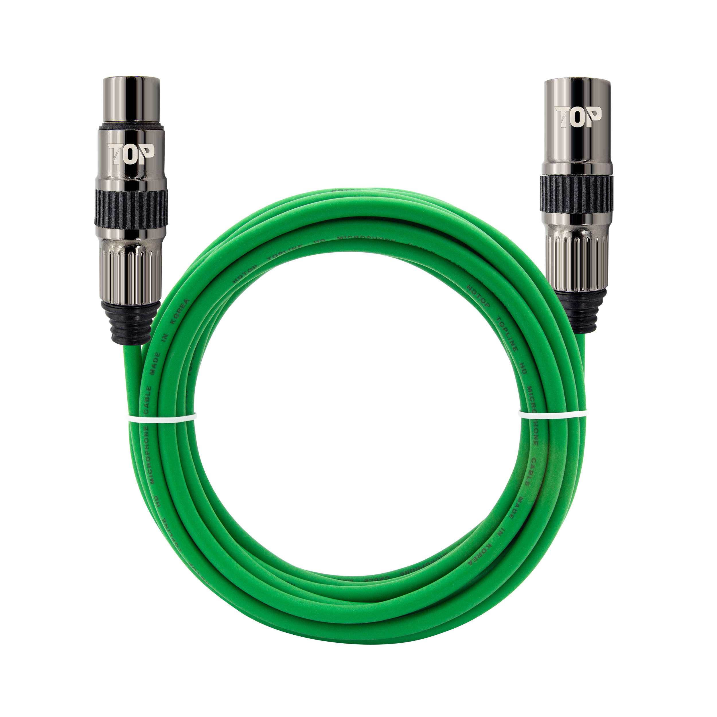 XLR 암수 마이크 연장 케이블 메탈그린