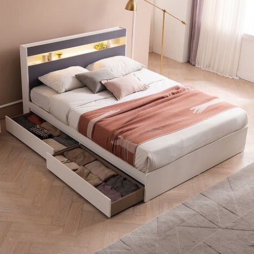 베드리움 시그널 서랍 LED침대 Q (듀얼쿠션유로탑3D독립)_이미지