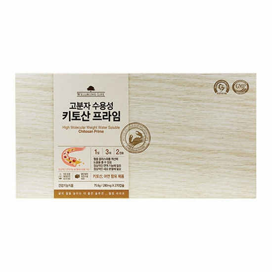 코리아나화장품 웰빙라이프 고분자 수용성 키토산 프라임 270캡슐 (1개)