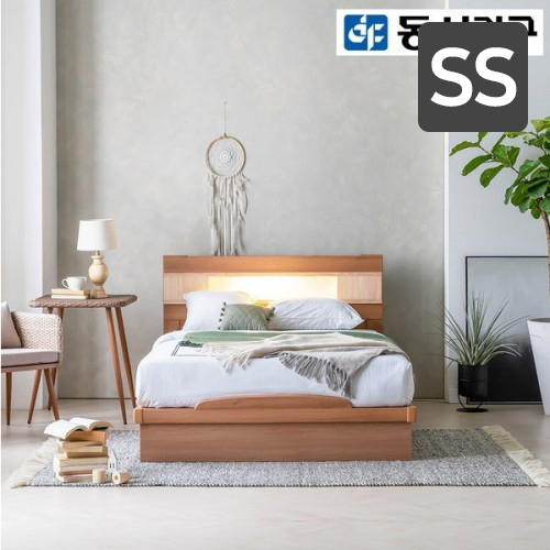 동서가구 온스 편백 선반 평상형 LED침대 SS (양면본넬스프링)