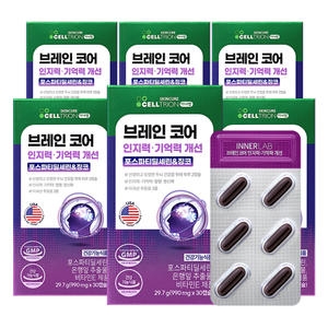 셀트리온스킨큐어 이너랩 브레인코어 인지력 기억력 개선 포스파티딜세린 징코 30정 (6개)_이미지