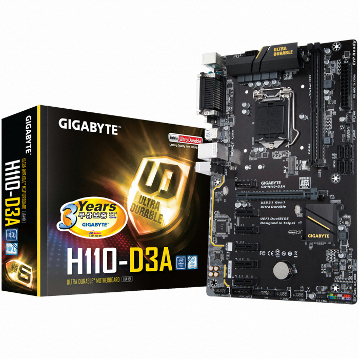 GIGABYTE GA-H110-D3A BTC 듀러블에디션 피씨디렉트