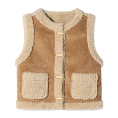 비케이브 와키윌리 우먼스 스웨이드 베스트 카멜 WA2503JK63CE_이미지