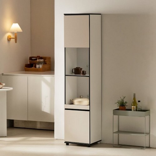 디너팩토리 어나더선데이 니트 오브제 슬림 틈새 주방 전자렌지대 수납장 400_이미지