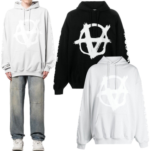 VETEMENTS 아나키 로고 후드 티셔츠 UE54HD260W UE54HD260X_이미지